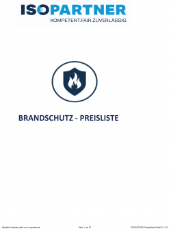 ISOPARTNER Brandschutzpreisliste 2021