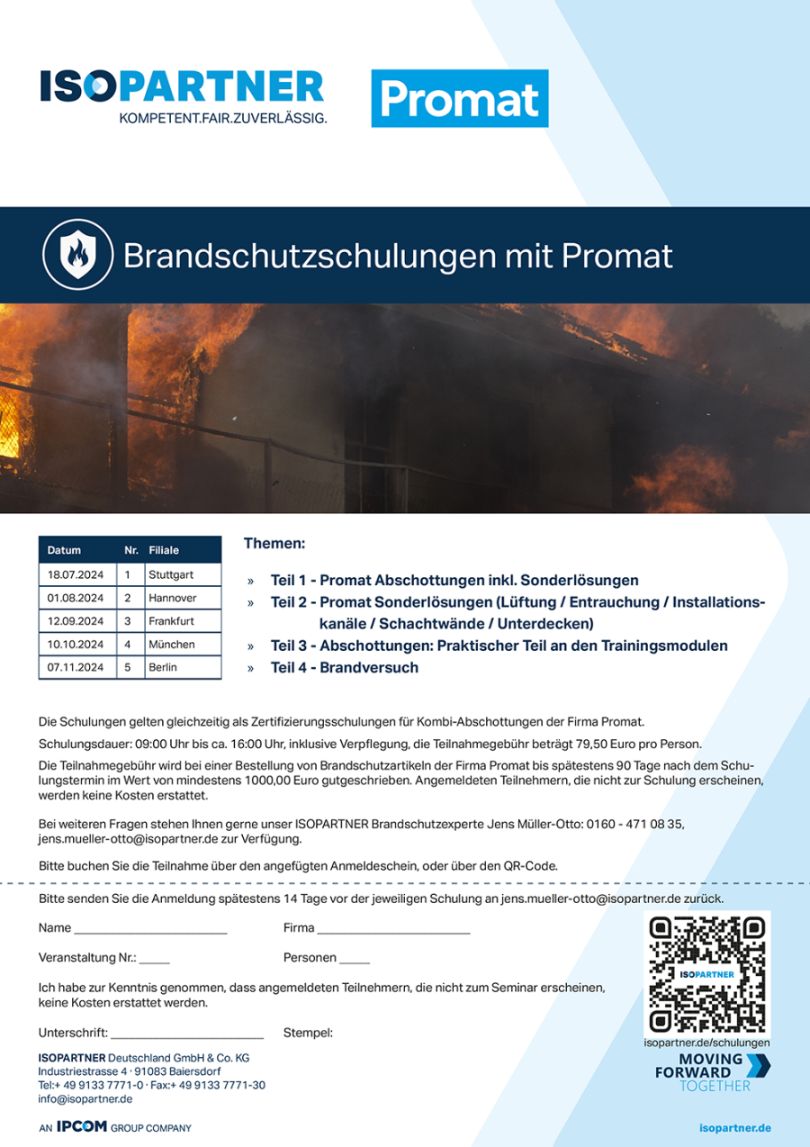 ISOPARTNER Brandschutzschulungen mit Promat